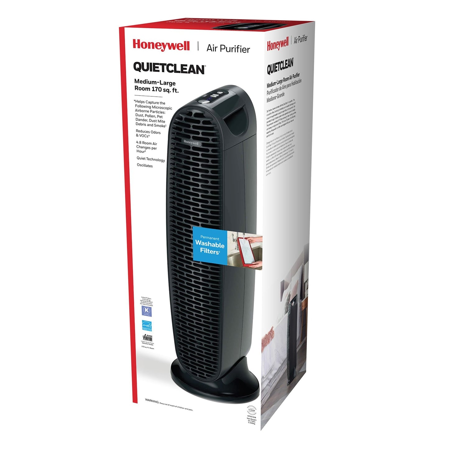 Honeywell QuietClean 3-Speed Ionic Non-HEPA Air Purifier ENERGY STAR (Covers: 170-sq ft)