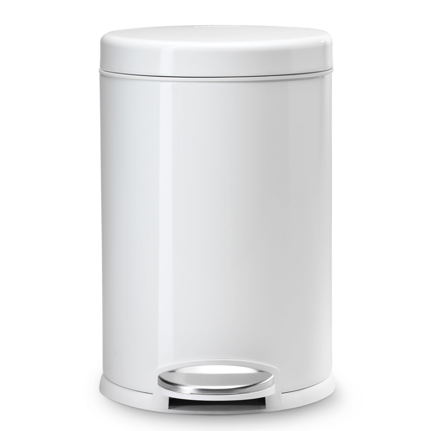 Simplehuman 1.19-Gallon (4.5L) White Steel Indoor/Outdoor Step Trash Can