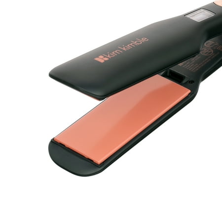 Kim Kimble Silk Quick Pass Professional 2 Inch Ceramic Tourmaline Flat Iron Hair Straightener, Black
