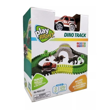 Play Right, Dino Pace Track, 96 Piece Set, 3+