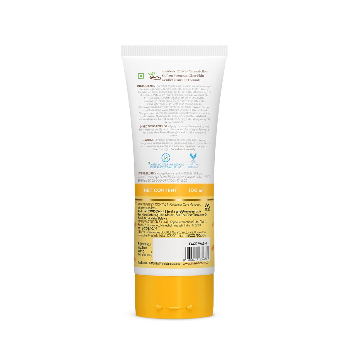 Mamaearth Ubtan De-Tan Face Wash 3.38 oz