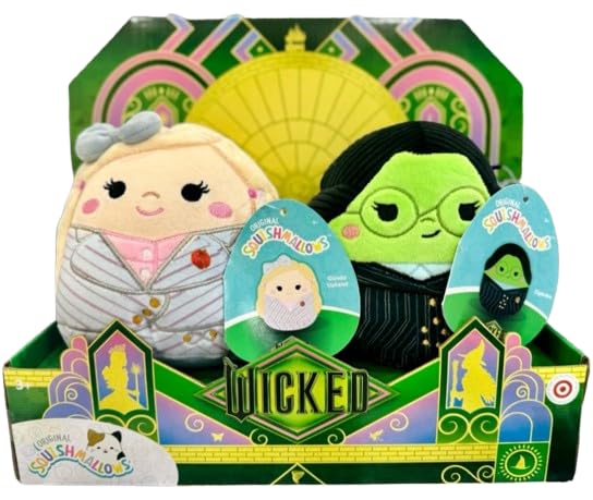 Squishmallows Wicked Glinda & Elphaba Plush 2-Pack, 5 I