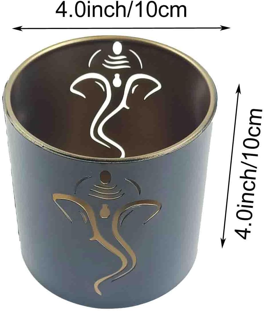 KYMY Diwali Projection Candlestick Ornament, Diwali Metal Candle Cups Holder, Iron Candlelight Shadow Candlestick for Diwali Party India Festival Home Party Banquet Decoration Diya