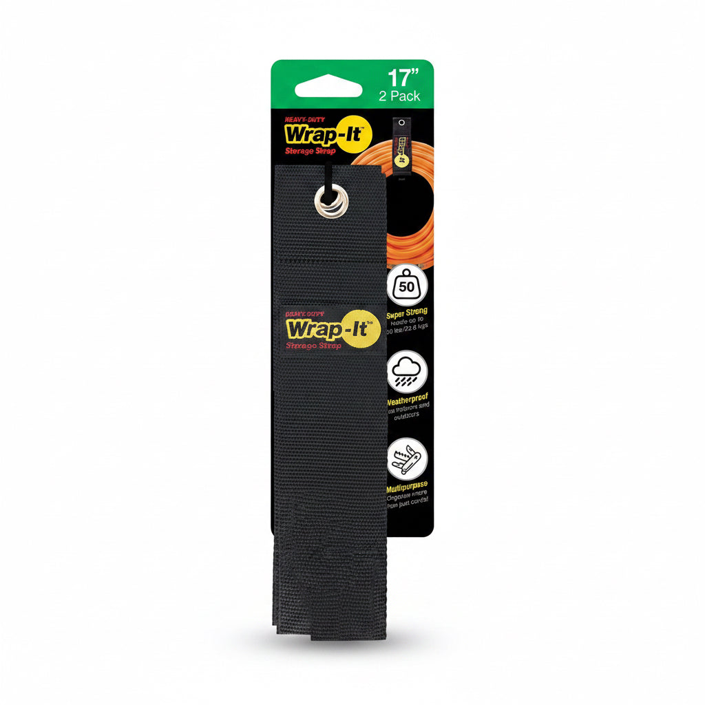 Wrap-it Storage Storage Strap 17 2pk - Black