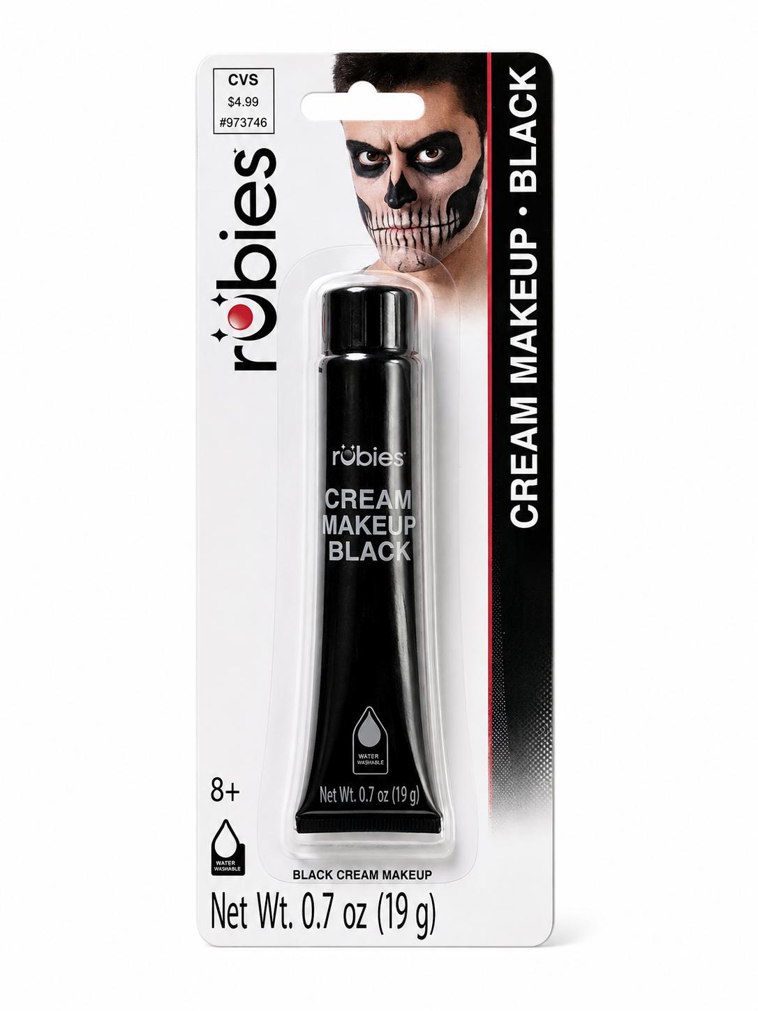 Rubie's Black Cream Makeup, 0.7oz