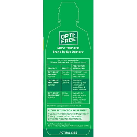 OPTI-FREE Replenish Disinfecting Contact Lens Solution for Daily Contact Lens Cleaning Use, 10 fl oz *1/31/28* *Damaged Box*