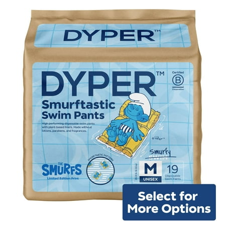 DYPER Smurftastic Swim Pants, Size M, 19 Count