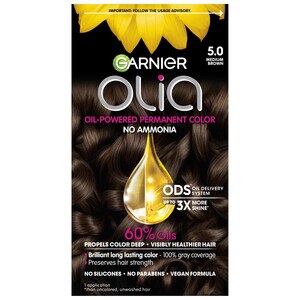 Garnier Olia Permanent Hair Color, 5.0 Medium Brown