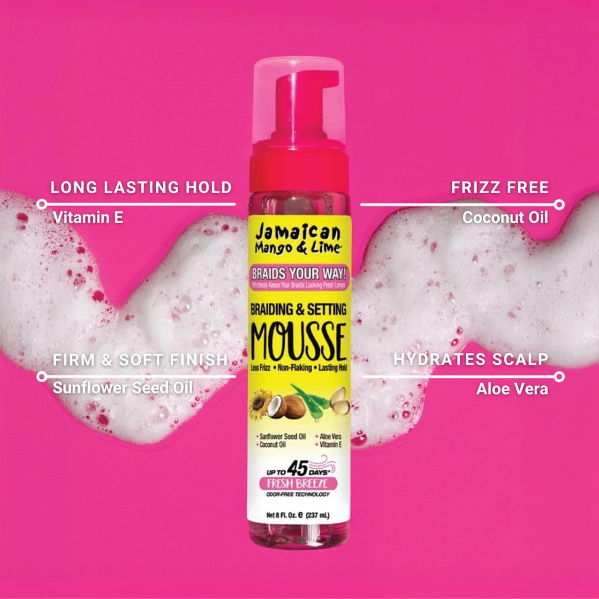 Jamaican Mango & Lime Braiding & Setting Mousse 8 oz