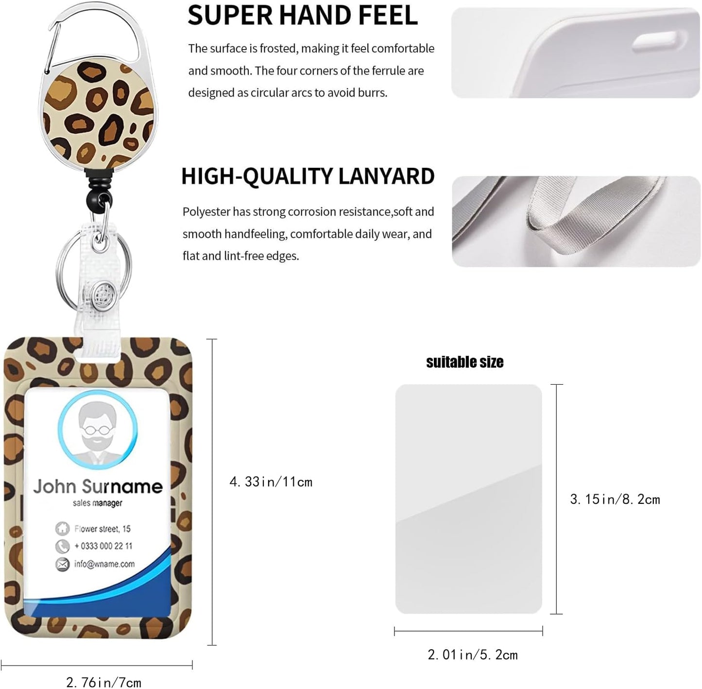 It's Fine Design with ID Badger Holder Teacher Lanyard Work Badge with Belt Clip Keychain Necklace Retractable Keychain Heavy Duty Reel Clip Vertical ID Card Protective Case