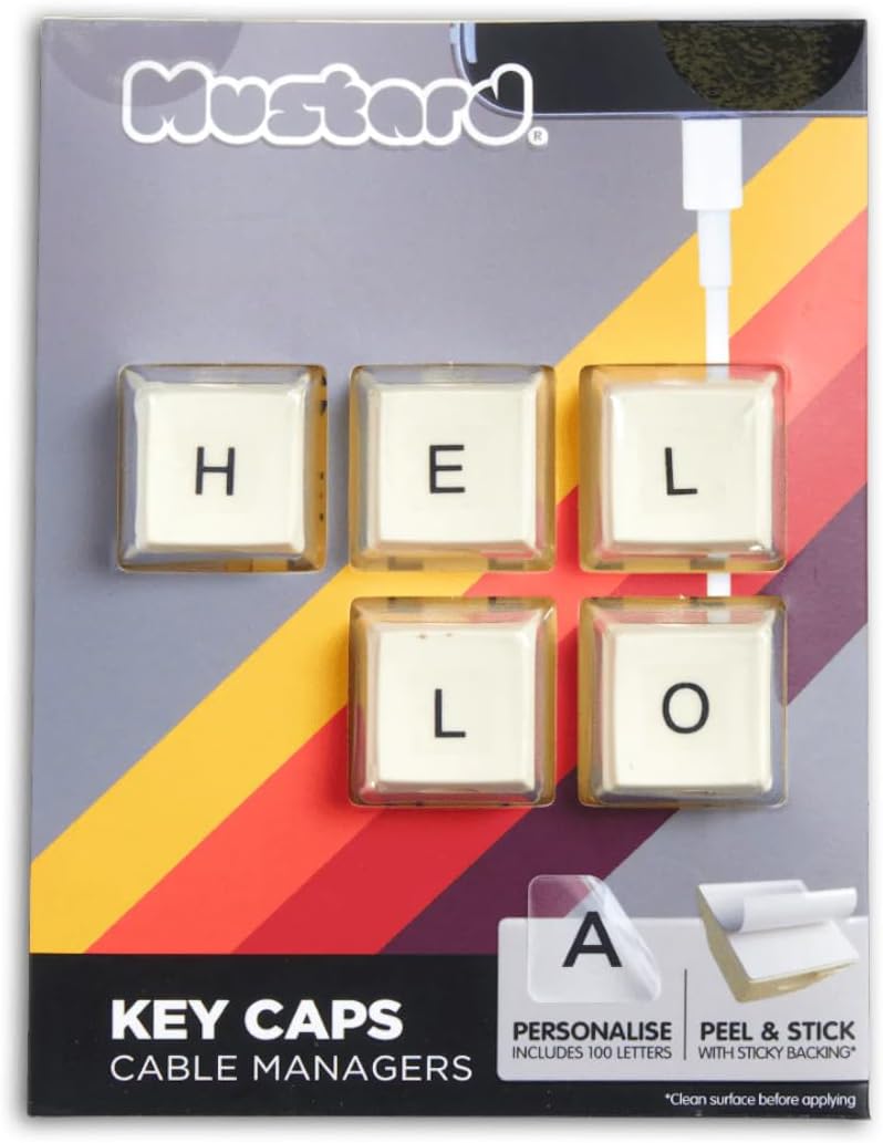 Hello - Retro Cable Organizers - Key Caps by Mustard London