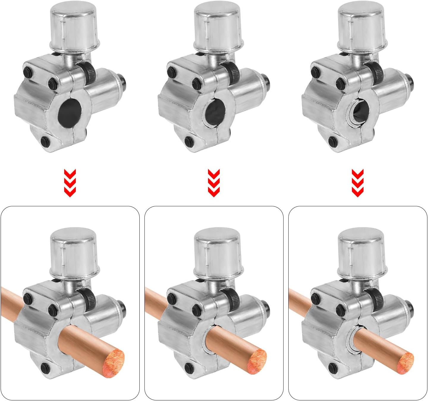 4 Pcs Bullet Piercing Valves with Wrenchs, Bullet Piercing Valve Line Tap Valve Kits Refrigerator Tap Valve Piercing Valve Kits Suitable for BPV31D
