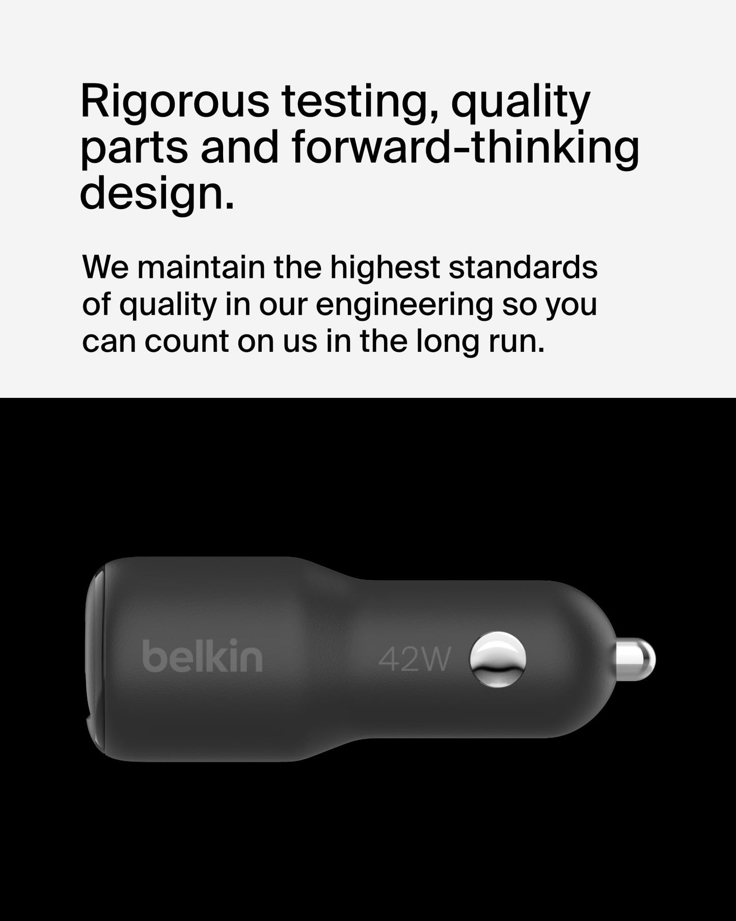 Belkin BoostCharge 42W Car Charger + USB-C to Lightning Cable