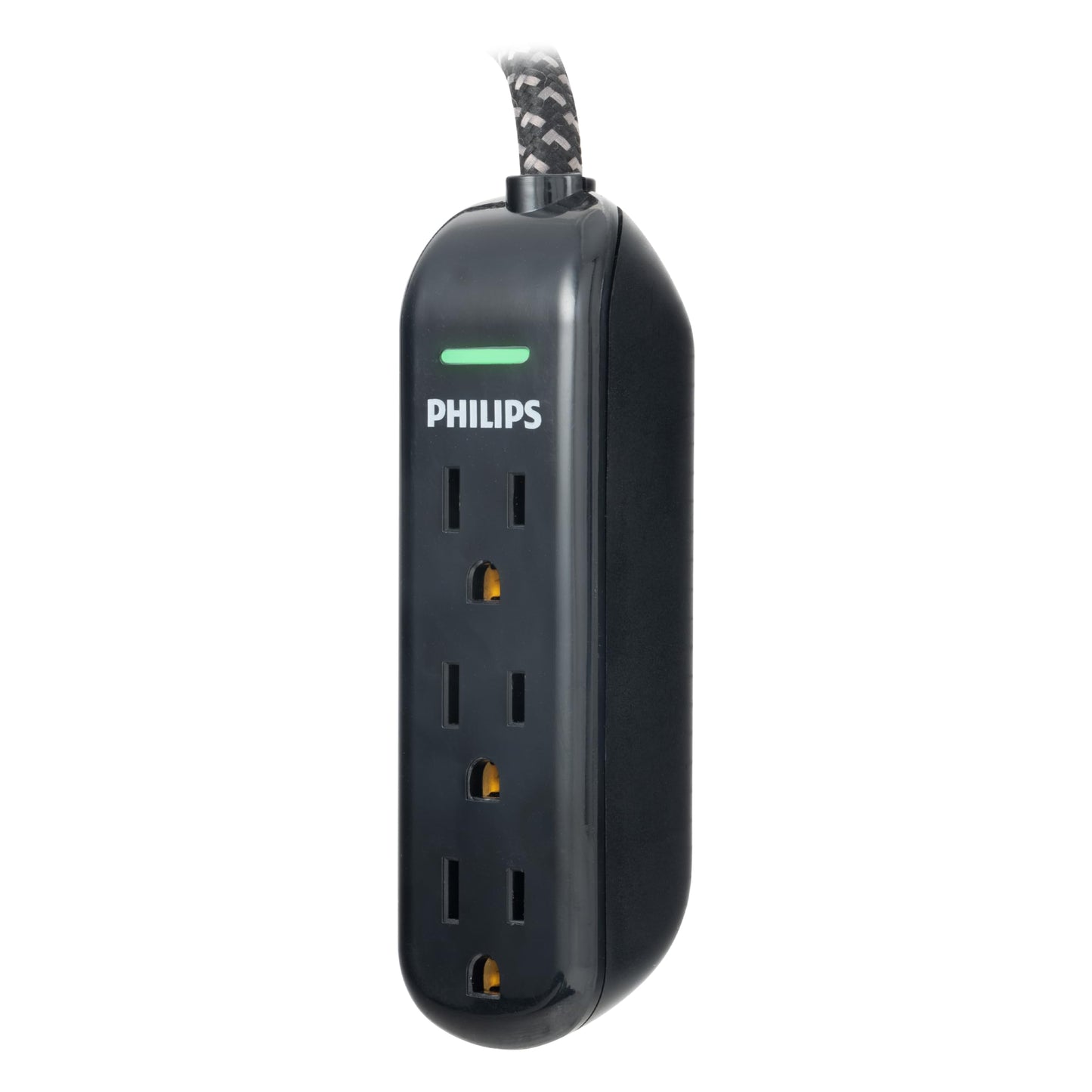 Philips 3-Outlet Flat Plug Extension Cord 8 Ft