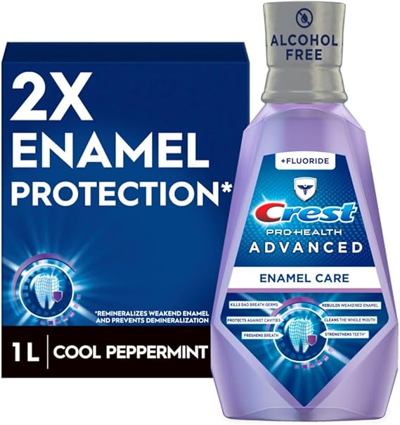 Crest Pro-Health Advanced Mouthwash, Alcohol Free, Enamel Care, 1 L (33.8 fl oz) EXP 09/2026
