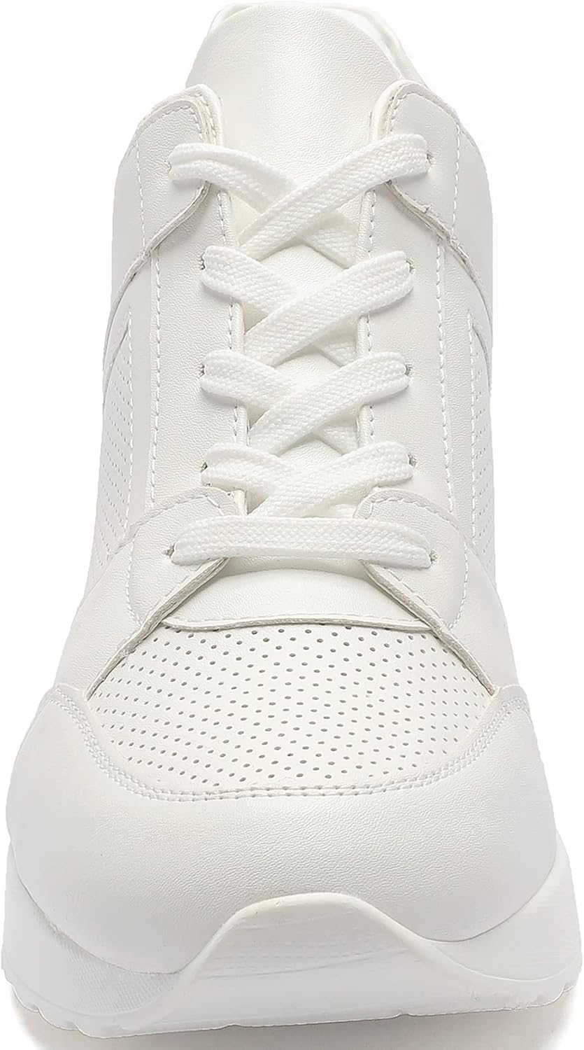 Women's 6 YZ Fashion Wedge Sneaker Lace Up Platform *Damaged box
