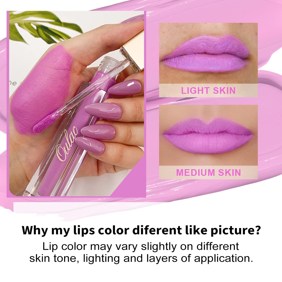 Oulac Matte Lipstick Light Pink Lavender M14
