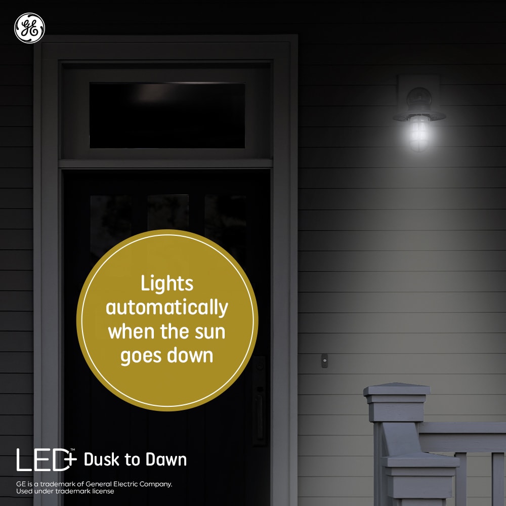 GE LED+ Dusk to Dawn 60-Watt EQ A19 Soft White Medium Base (e-26) LED General Purpose Light Bulb