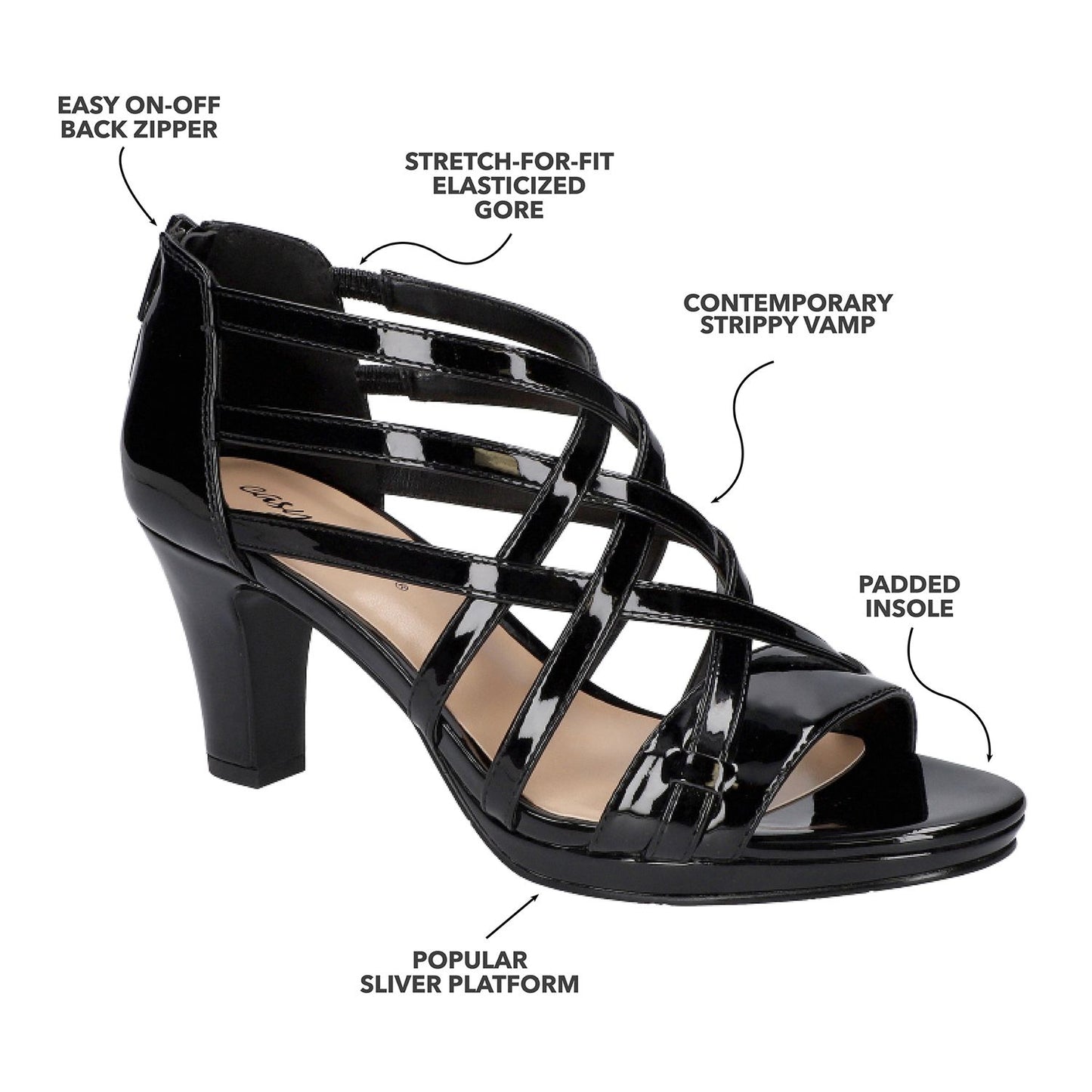 9 Women's Easy Street Bee Platform Sandals