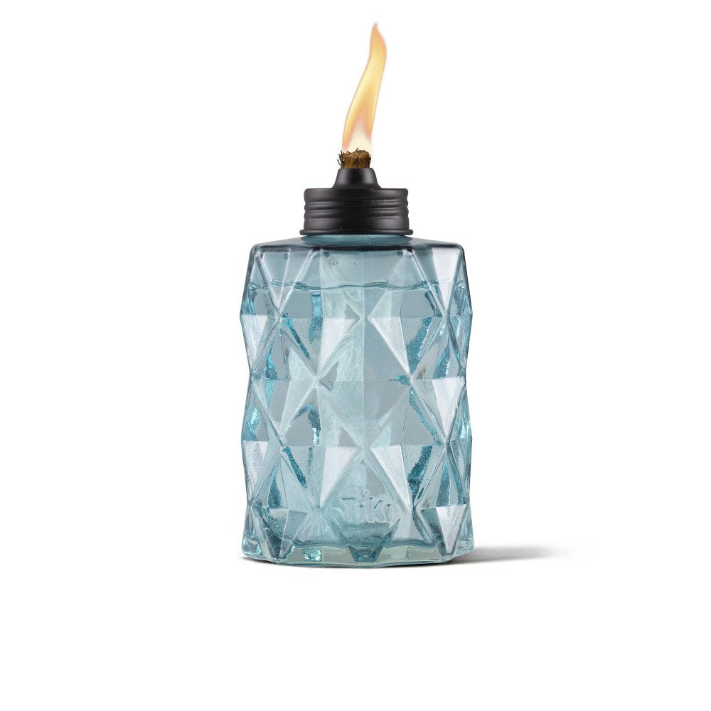 TIKI Table Top Diamond Glass Oil Lamp