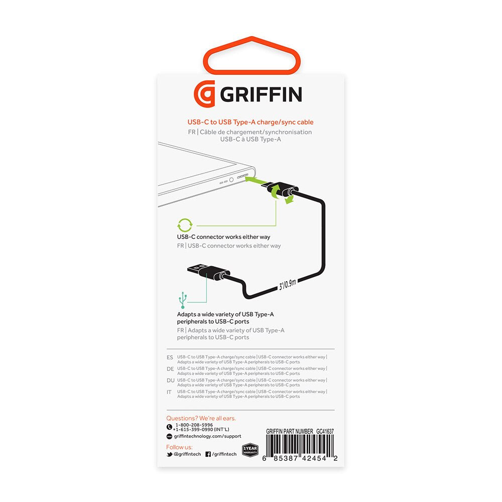 Griffin USB-C to USB-C Cable - 3FT - Black