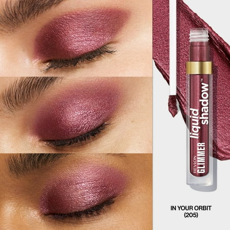 Revlon Glimmer Liquid Shadow, Shimmer Eyeshadow Makeup, 205 In Your Orbit, 0.10 fl oz