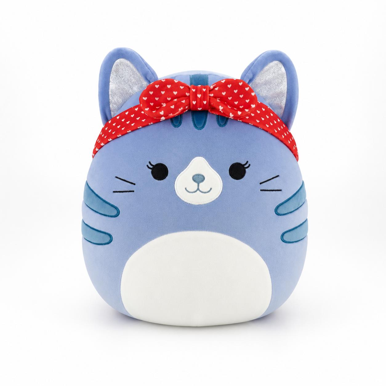 Squishmallows 12” Carizma Tabby Cat with Heart Headband