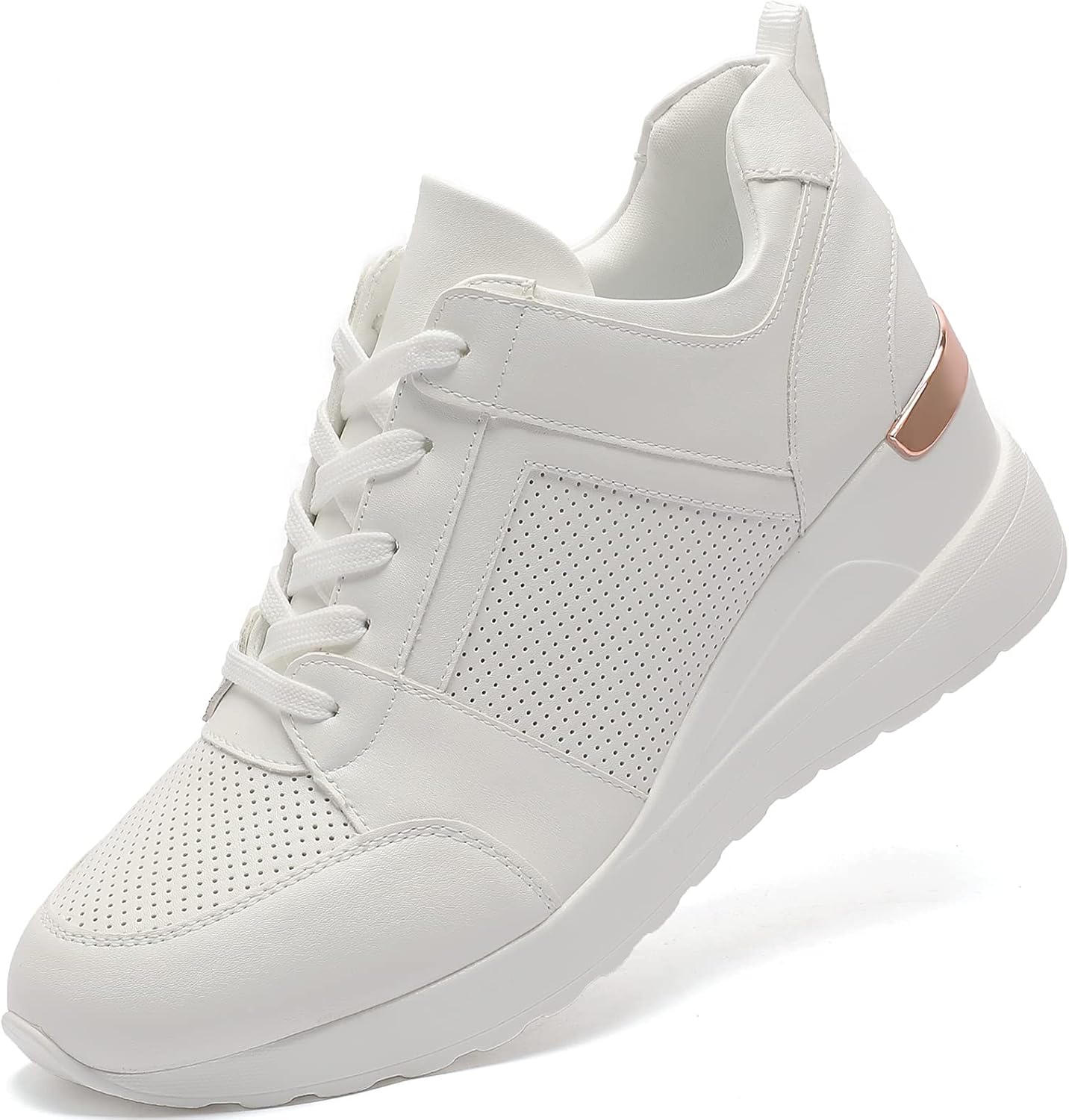 Women's 6 YZ Fashion Wedge Sneaker Lace Up Platform *Damaged box
