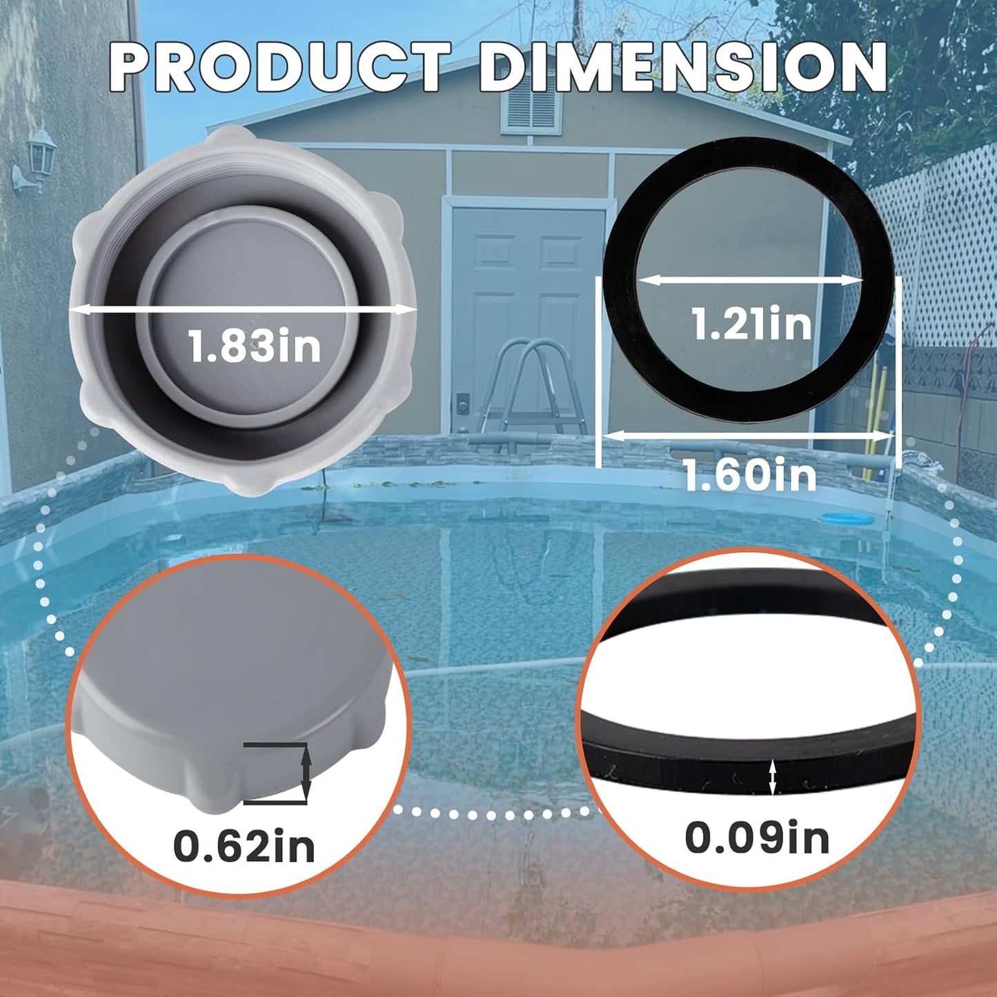 Replacement Drain Valve Cap for Inflatable Pools Model, Grey Drain Valve Cap 1 ct