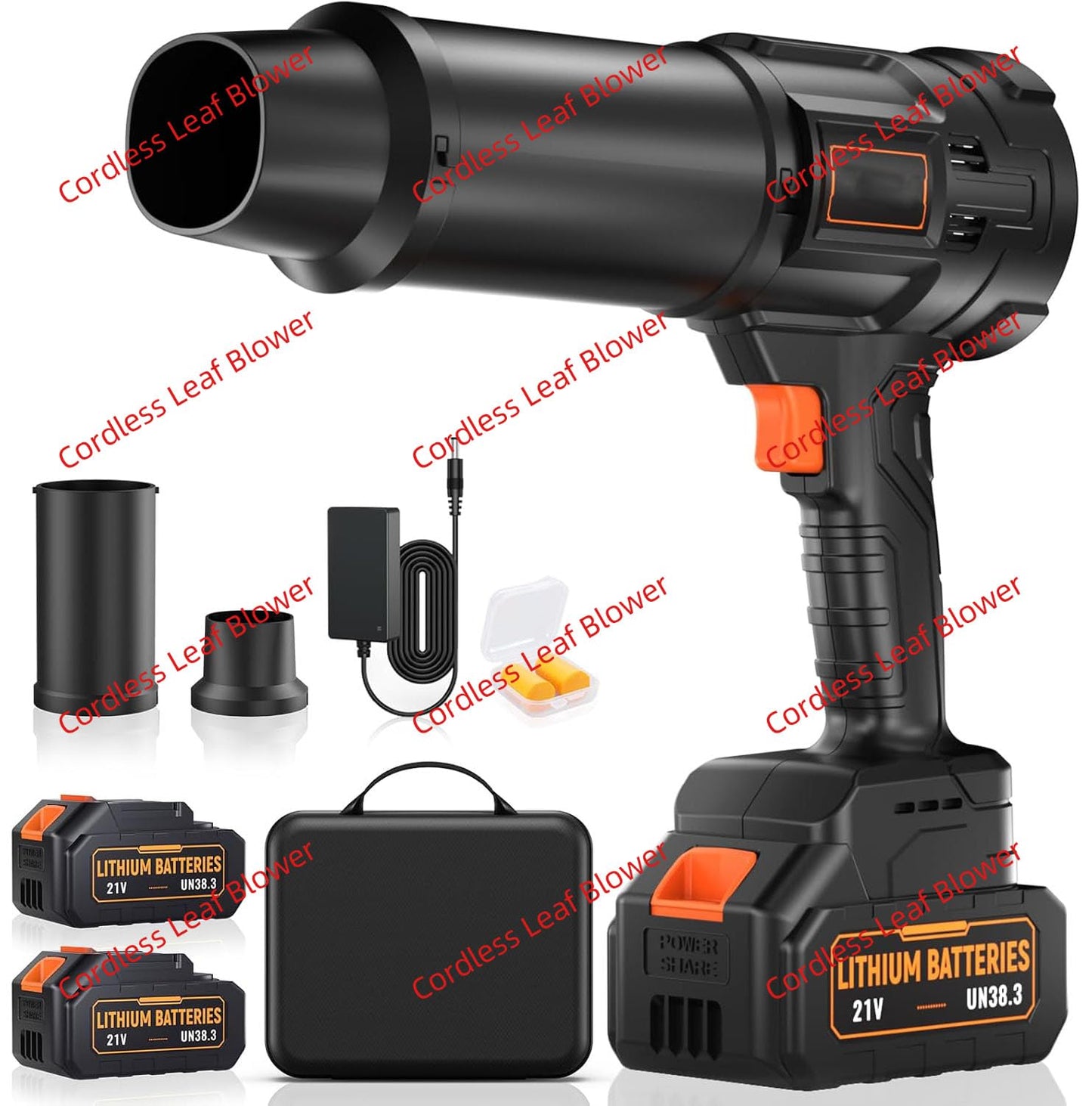 Cordless Leaf Blower - 21V with 2×4.0Ah Batteries & Fast Charger