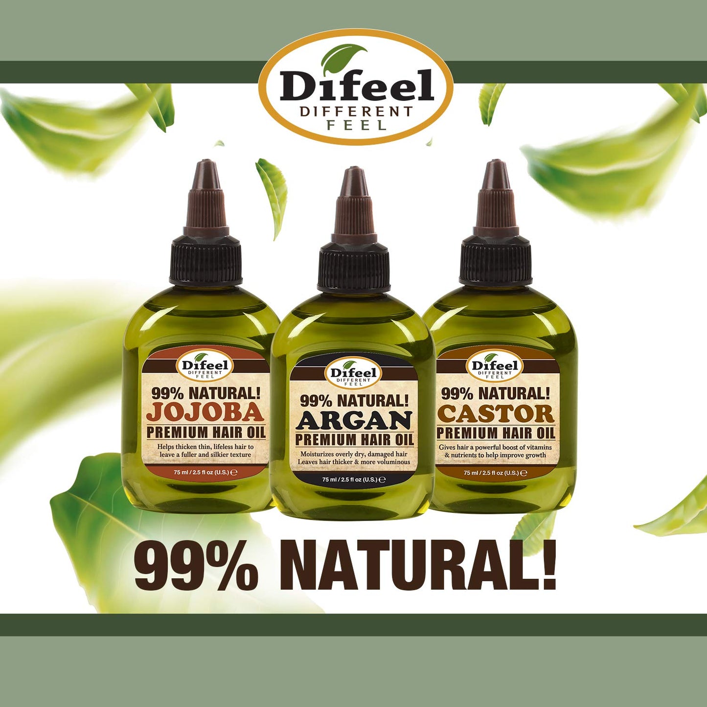 Difeel Hemp 99% Natural Hemp Hair Oil - Scalp Care 7.78 ounce