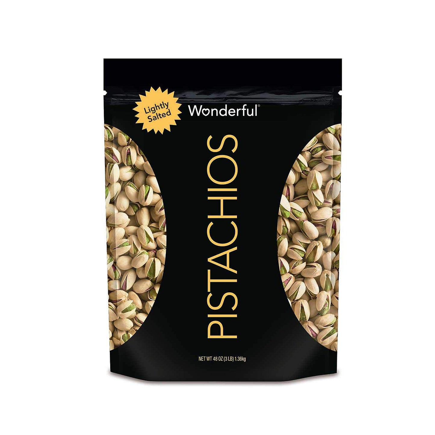 Wonderful Roasted Lightly Salted Pistachios, 48 oz (BB AUG. 5 2026)