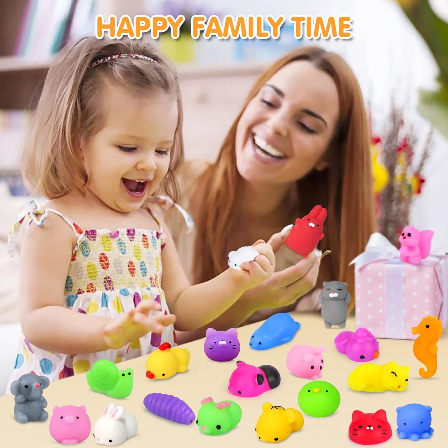 Mochi Squishy Toys, 16 Pcs Mini Squishy Party Favors for kids Animal Squishies Stress Relief Toys Cat Panda Unicorn Squishy Squeeze Toys Kawaii Squishies Birthday Gifts for Girls & Boys Random