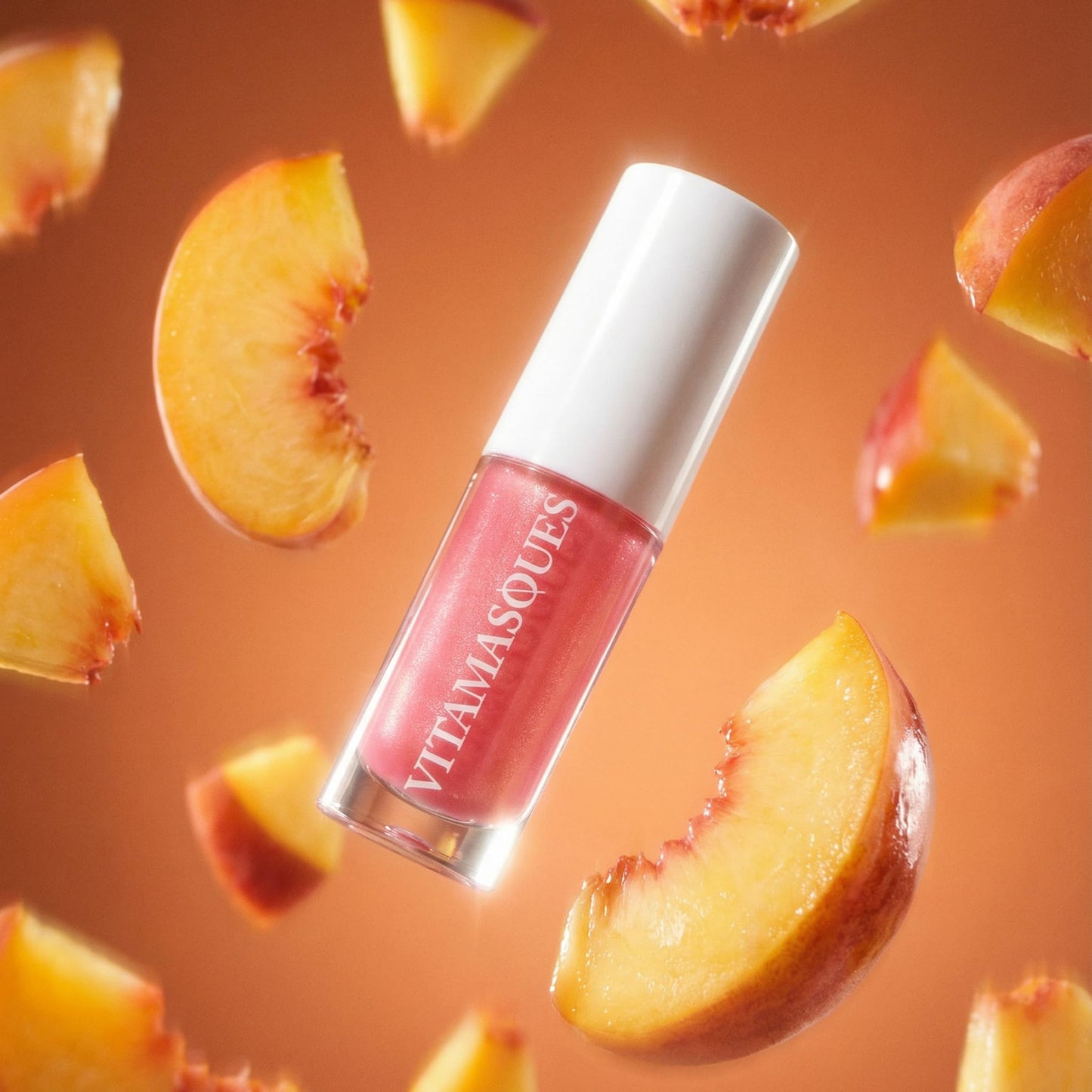 Vitamasques Glow Lip Treatment - Peach Glaze - 0.11 Fl Oz