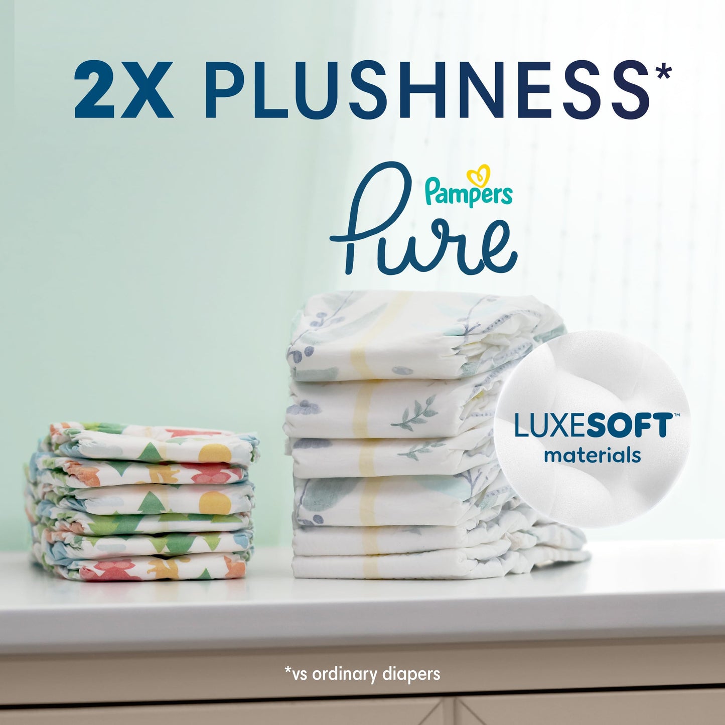 Pampers Pure Baby Diapers Sz 2 12-18 Lbs 74pk