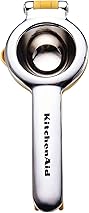 KitchenAid Citrus Juice Press Squeezer for Lemons and Limes with Seed Catcher and Pour Spout, Lemon, 8 inches