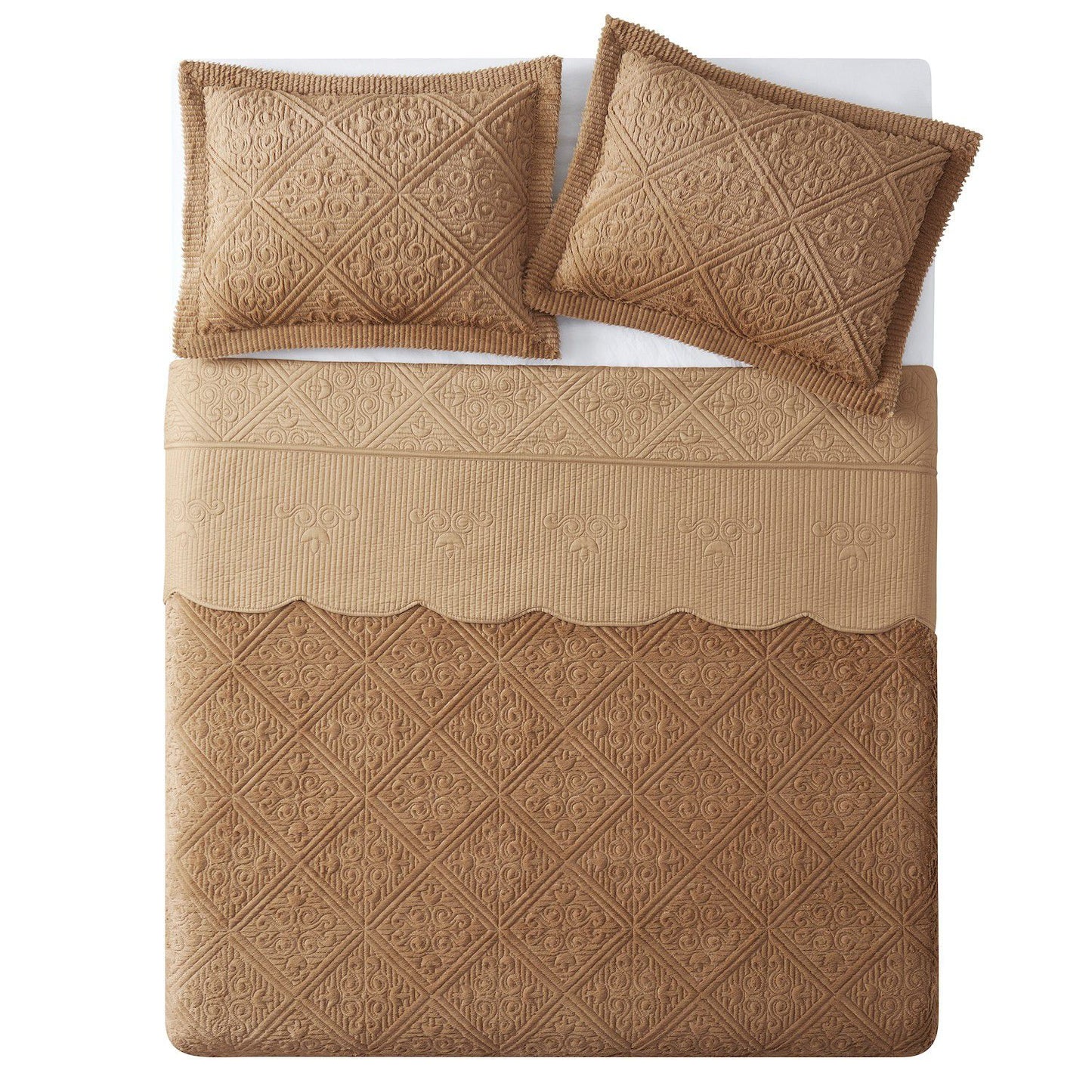 Home Westland Quilted Plush Bedspread Set VCNY - Queen *Damaged Package All Contents Included*
