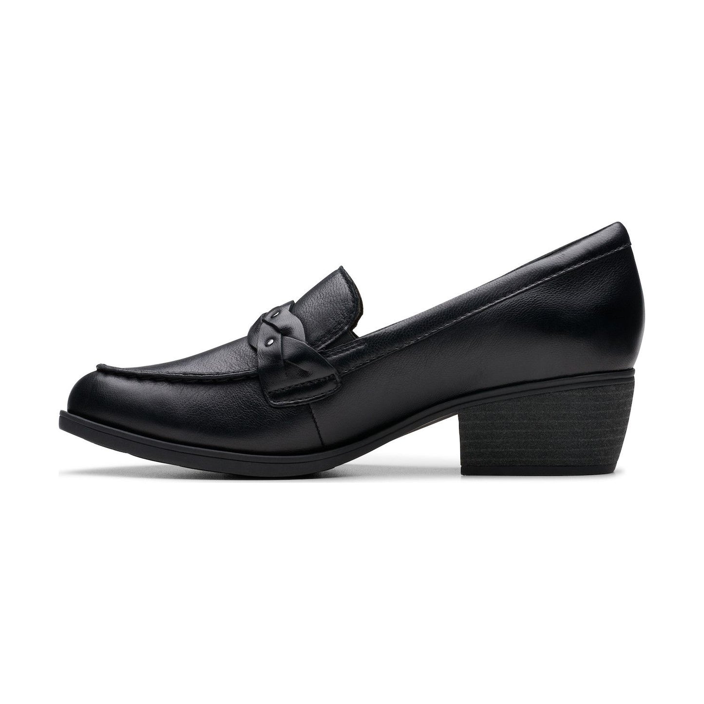 Women's 9.5 M Clarks Charlten Echo Leather Loafers Black *Damaged Box*