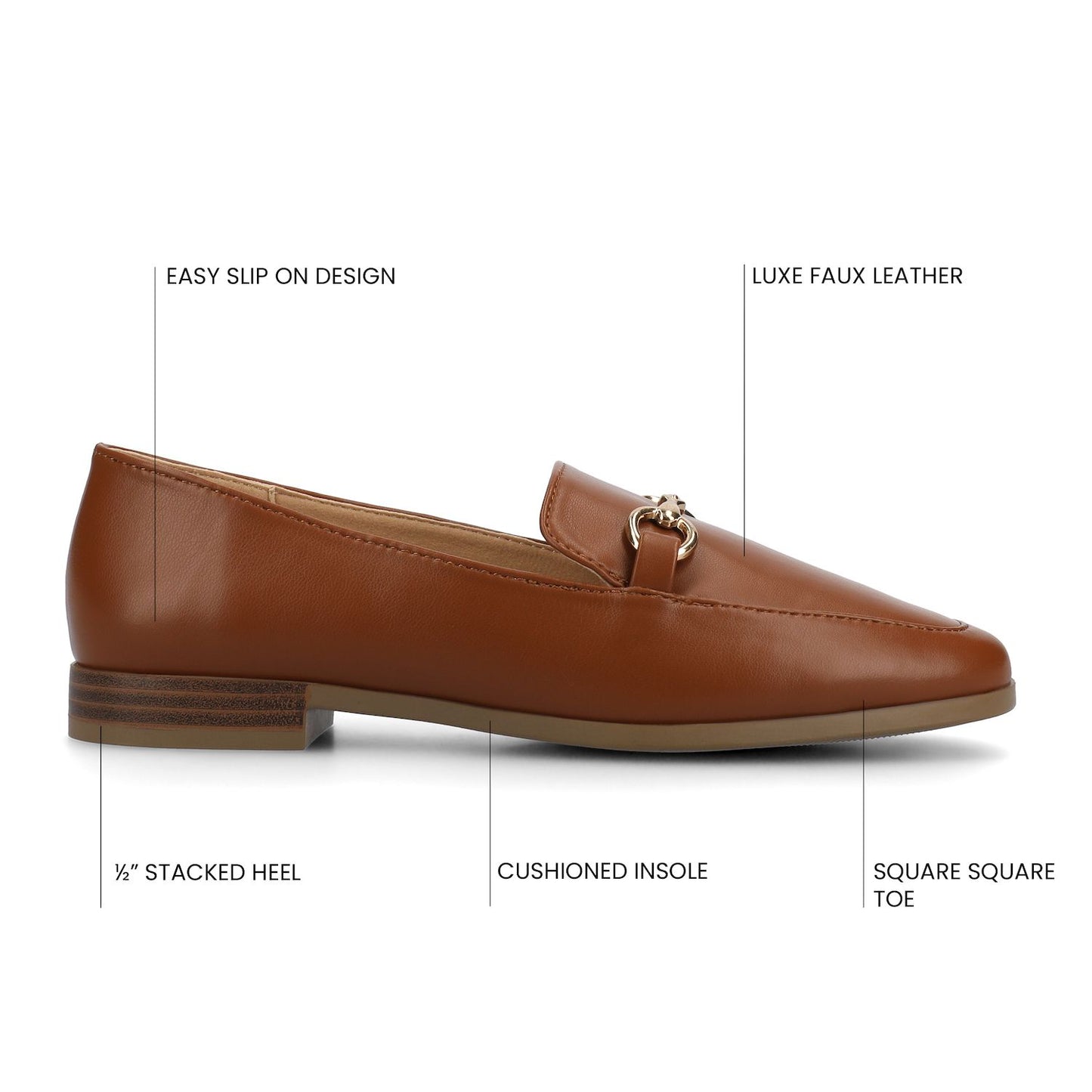 8 Women's Journee Lacie Slip On Square Toe Loafers