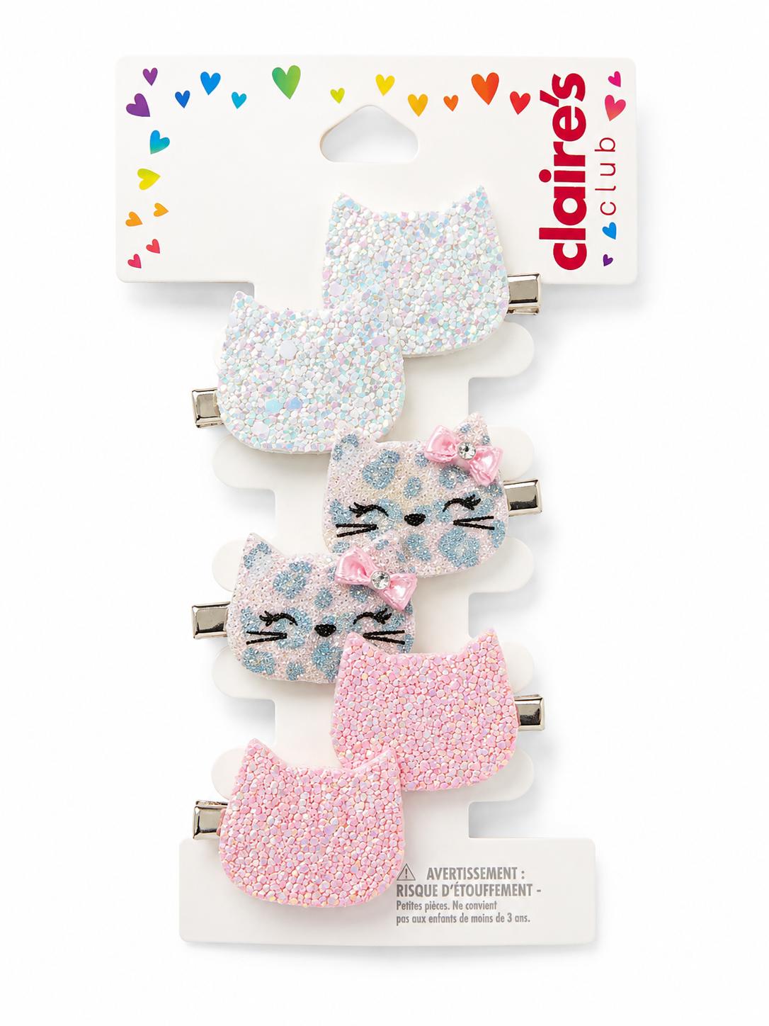 Claire's Glitter Cat Hair Clips
