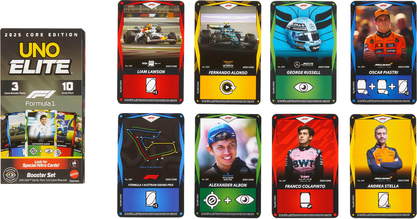 UNO Elite F1 Card Game Booster Set 7+