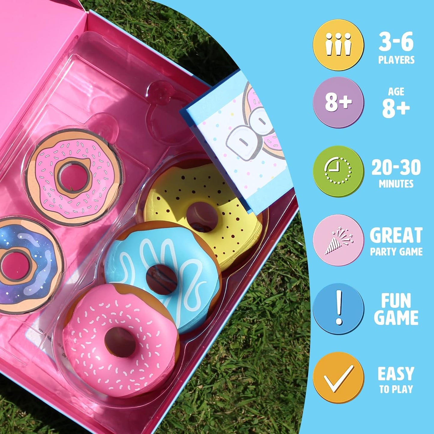Dough Nab Party Card Game Fast-Paced Doughnut-Grabbing Family Games for Ages 8+ *Damaged Box*
