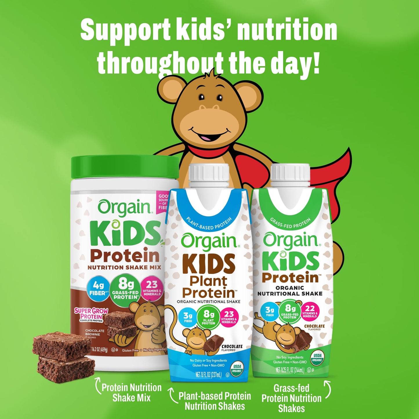 Orgain Organic Kids Nutritional Protein Shake, Vanilla 8.25 Fl Oz (Pack of 12)