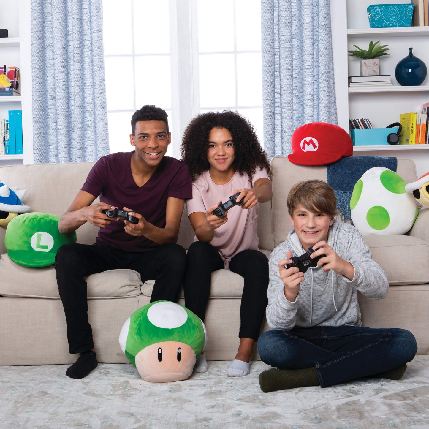 Mario Kart Mocchi-Mocchi Plush Figure 1-up Mushroom 36 CM