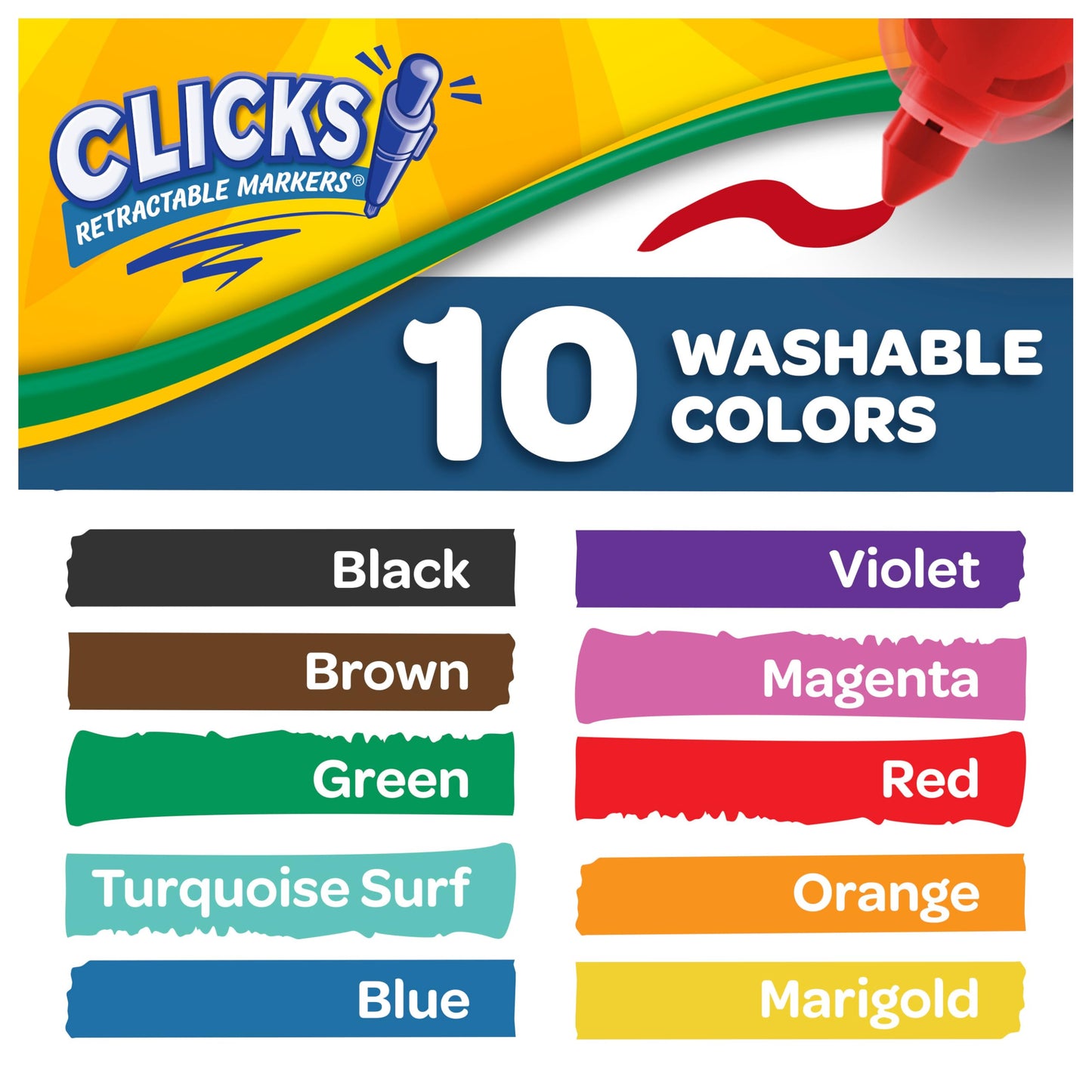 Crayola Clicks Retractable Tip Markers (10ct)