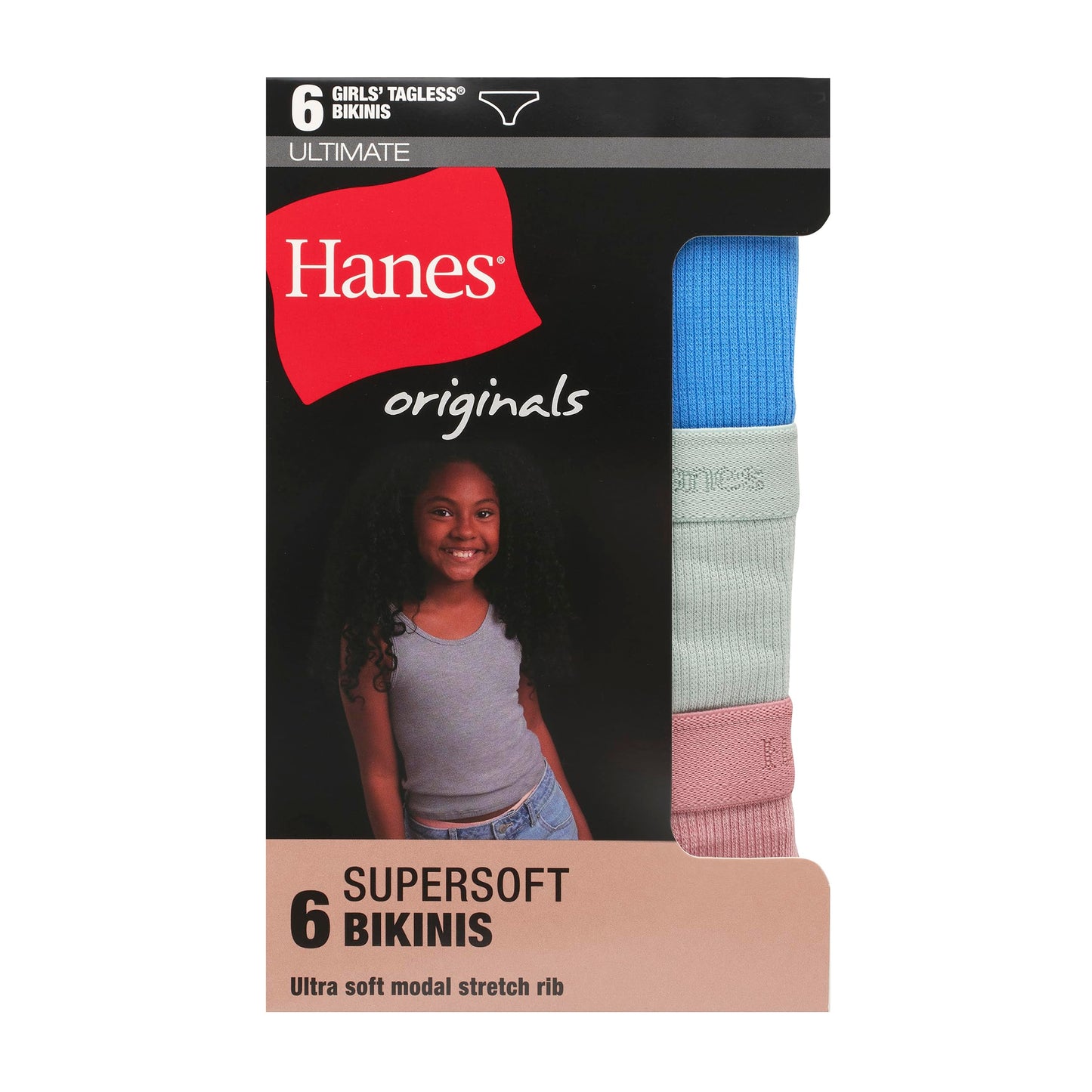 Hanes Girls' Bikini Underwear 5-Pack Size 8