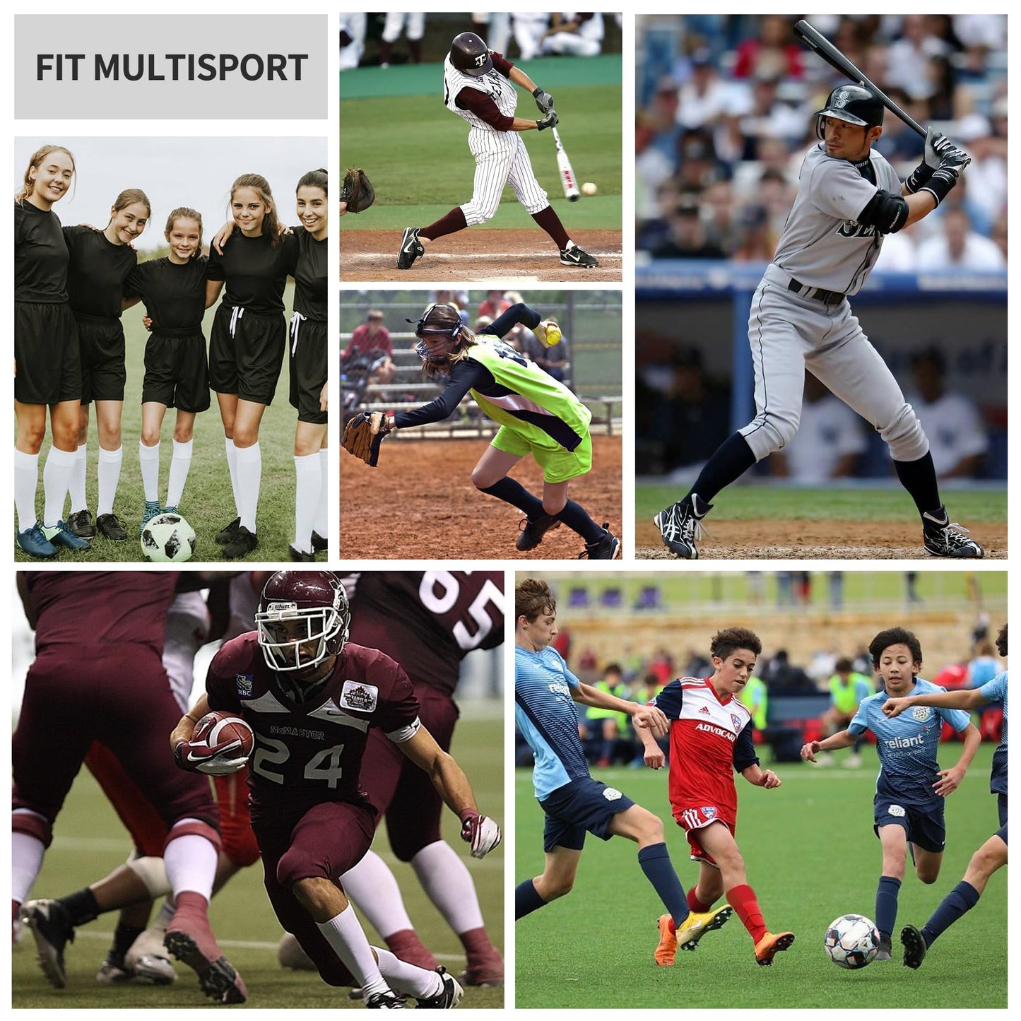 3 Pack Soccer Baseball Softball Socks Medium