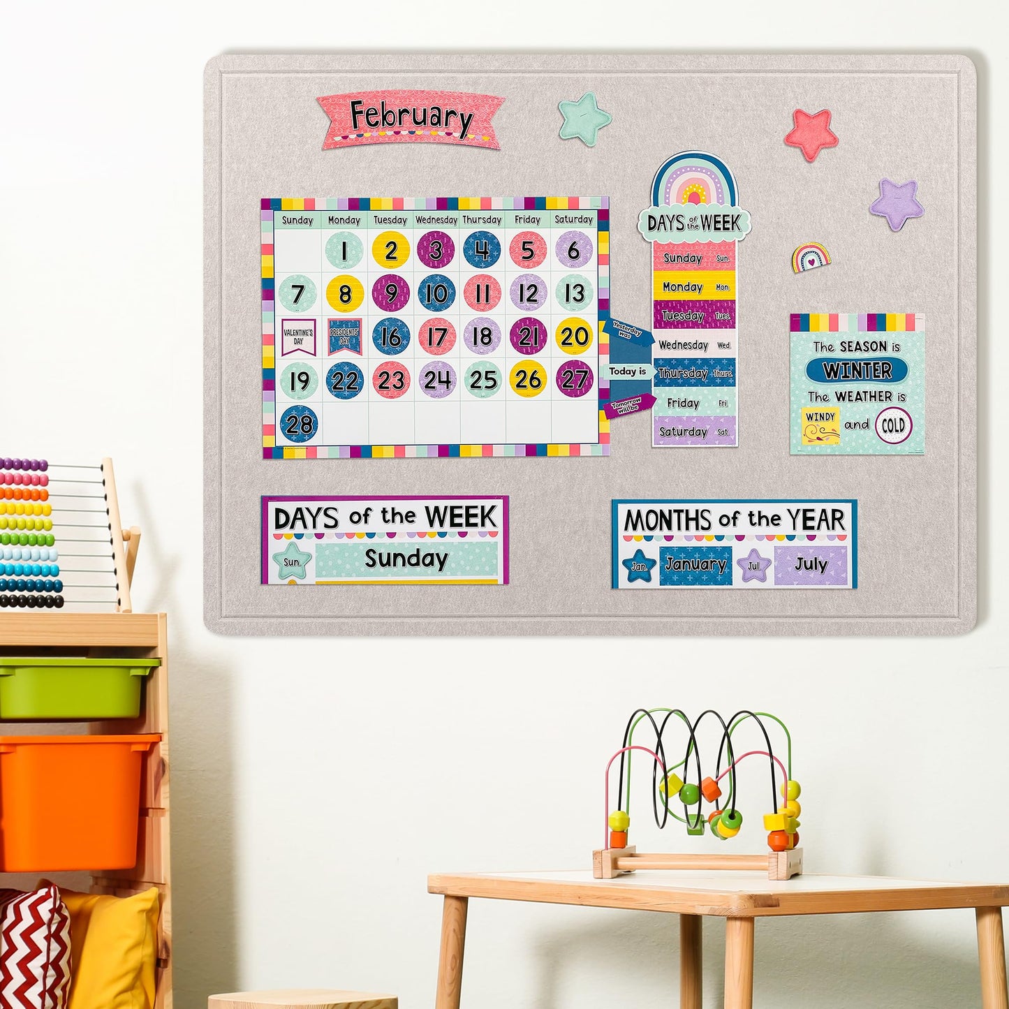 AKTOP Bulletin Board, 24" x 16" Foldable Felt Notice Pin Board