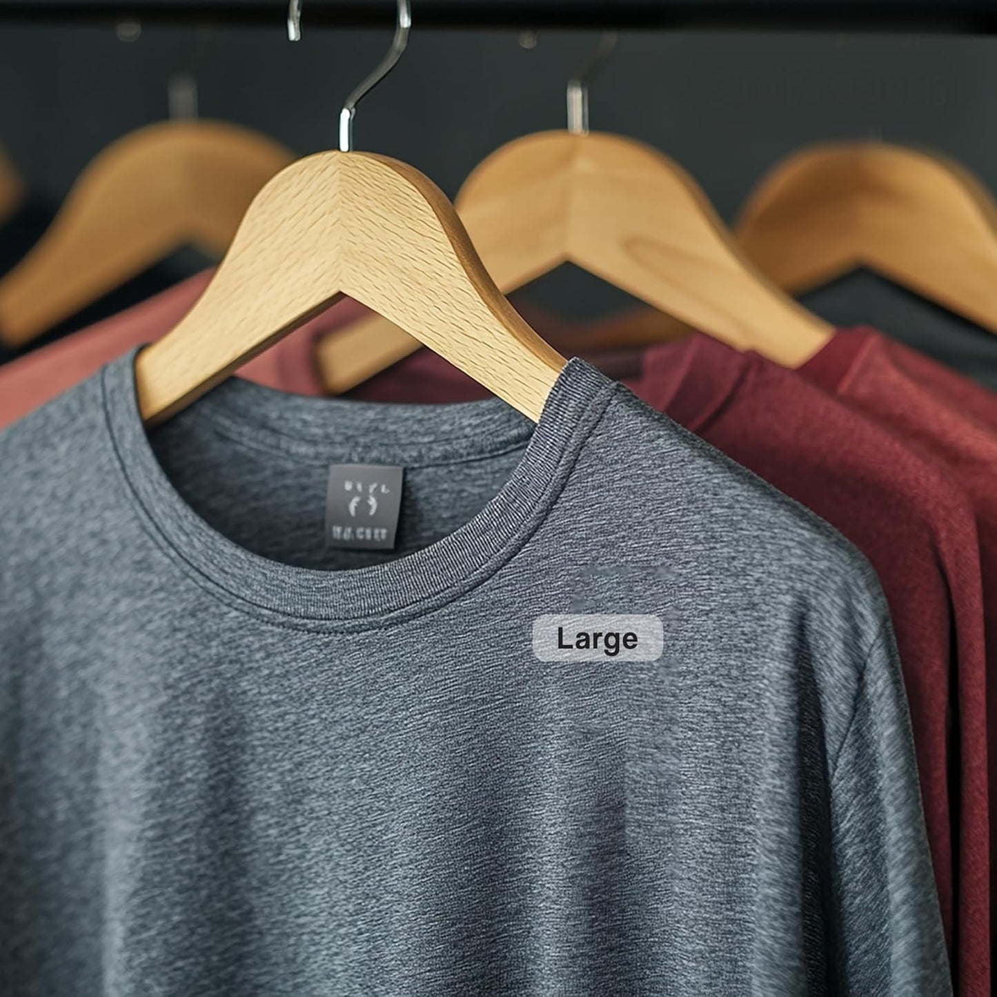 2500pcs Large Clothing Size Labels, 1 x 0.35 Labels, Large, 2500 Labels/Roll, Clear Clothing Size Sticker Labels for Shirts, Pants, Accessories, Retail Clothing