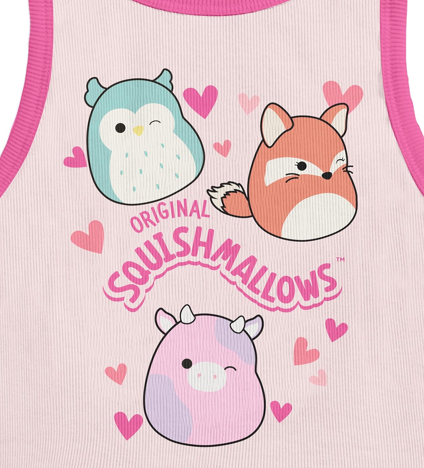 Girl's XL (14/16) Squishmallows Pink Cropped Tank with Binding